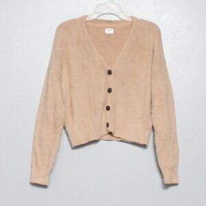 Cotton on tan camel fuzzy soft cozy oversized cardigan